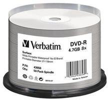 DVD-R Verbatim 4,7GB 16x Cake 50 szt Nadruk Waterproof