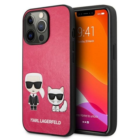 Karl Lagerfeld nakładka do iPhone 13 Pro / 13 6,1" KLHCP13LPCUSKCP fuksja hard case Iconic Karl & Choupette