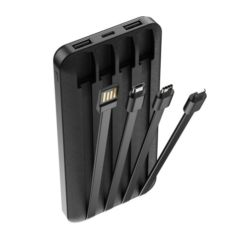 Forever power bank TB-411 ALLin1 10000 mAh czarny z kablami USB-C + Lightning + microUSB Forever power bank TB-411 ALLin1 10000 mAh czarny z kablami USB-C + Lightning + microUSB