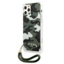 Guess nakładka do iPhone 12 Pro Max 6,7" GUHCP12LKSARKA zielona hard case Camo Collection