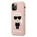 Karl Lagerfeld nakładka do iPhone 12 Mini 5,4" KLHCP12SSLFKPI jasno-różowe hard case Silicone Iconic