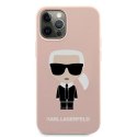 Karl Lagerfeld nakładka do iPhone 12 Mini 5,4" KLHCP12SSLFKPI jasno-różowe hard case Silicone Iconic