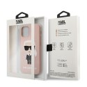 Karl Lagerfeld nakładka do iPhone 12 Mini 5,4" KLHCP12SSLFKPI jasno-różowe hard case Silicone Iconic