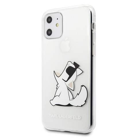 Karl Lagerfeld nakładka do iPhone 11 KLHCN61CFNRC przeźroczysty hard case Choupette Fun