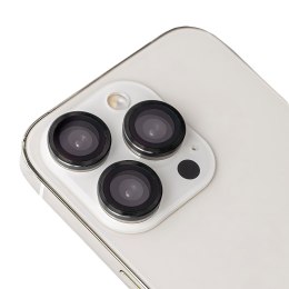 Zestaw szkieł na aparat do iPhone 11 Pro / iPhone 11 Pro Max / iPhone 12 Pro czarna ramka (3 sztuki)