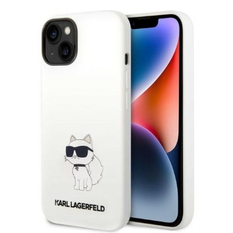 Karl Lagerfeld nakładka do iPhone Pro 14 6,1" KLHCP14LSNCHBCH biała HC Silicone NFT Choupette