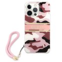 Guess nakładka do iPhone 13 Pro / 13 6,1" GUHCP13LKCABPI różowy hard case Camo Strap Collection