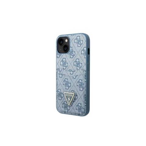 Guess nakładka do iPhone 13 Pro Max 6,7" GUHCP13XP4TPB niebieska hardcase 4G Triangle Logo Cardslot