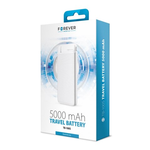 Forever power bank TB-100S 5000 mAh biały Forever power bank TB-100S 5000 mAh biały