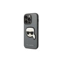 Karl Lagerfeld nakładka do iPhone 14 Pro 6,1" KLHCP14LSAPKHG srebrna PU Saffiano case with Karl Head Patch