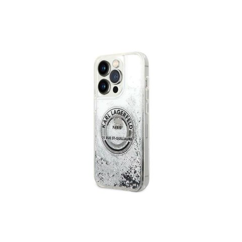 Karl Lagerfeld nakładka do iPhone 14 Pro Max 6,7" KLHCP14XLCRSGRS srebrna hardcase Liquid Glitter RSG