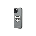 Karl Lagerfeld nakładka do iPhone 14 Pro Max 6,7" KLHCP14XSAPCHG srebrna PU Saffiano case with Choupette Head Patch