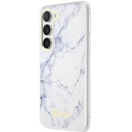 Guess nakładka do Samsung Galaxy S23 GUHCS23SPCUMAH biała HC PU/TPU Marble