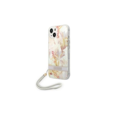 Guess nakładka do iPhone 14 Plus 6,7" GUOHCP14MHFLSU fioletowa HC PC/TPU Flower Cord