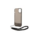 Guess nakładka do iPhone 14 Pro Max 6,7" GUHCP14XHGCOHK czarna hardcase Translucent Pearl Strap