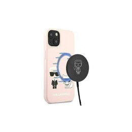 Karl Largerfeld nakładka do IPhone 13 Pro Max KLHMP13XSSKCI różowa hard case Silicone Karl & Choupette Magsafe