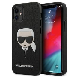 Karl Lagerfeld nakładka do iPhone 13 Pro / 13 6,1'' KLHCP13LSAKHBK czarne hard case Saffiano Ikonik Karl`s Head