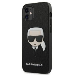 Karl Lagerfeld nakładka do iPhone 13 Pro / 13 6,1'' KLHCP13LSAKHBK czarne hard case Saffiano Ikonik Karl`s Head