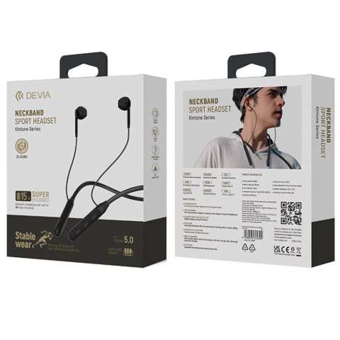 Devia słuchawki Bluetooth Kintone Neck czarne Devia słuchawki Bluetooth Kintone Neck czarne
