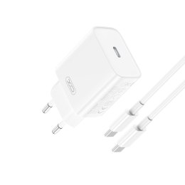 XO ładowarka sieciowa CE15 PD 20W 1x USB-C biała + kabel USB-C - USB-C