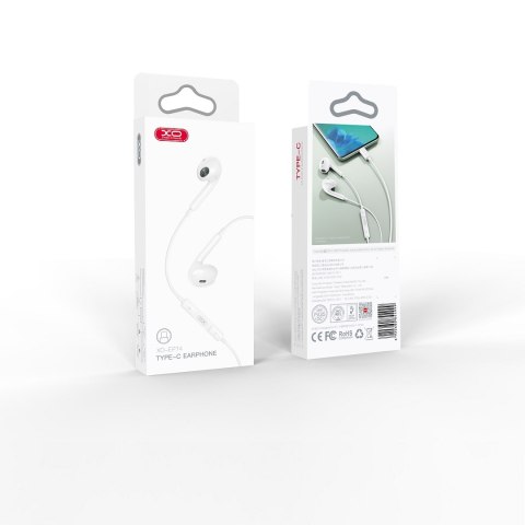 XO słuchawki przewodowe EP74 USB-C dokanałowe biała XO słuchawki przewodowe EP74 USB-C dokanałowe biała