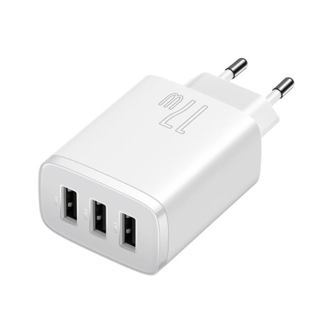 Baseus ładowarka sieciowa Compact 3 x USB biała 17W Baseus ładowarka sieciowa Compact 3 x USB biała 17W