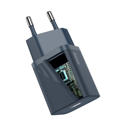 Baseus ładowarka sieciowa Super Si PD 20W 1x USB-C niebieska + kabel USB-C - Lightning Baseus ładowarka sieciowa Super Si PD 20W 1x USB-C niebieska + kabel USB-C - Lightning