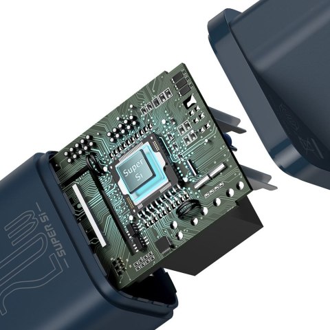 Baseus ładowarka sieciowa Super Si PD 20W 1x USB-C niebieska + kabel USB-C - Lightning Baseus ładowarka sieciowa Super Si PD 20W 1x USB-C niebieska + kabel USB-C - Lightning