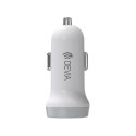 Devia ładowarka samochodowa Smart 2x USB 3,1A biała + kabel USB-C