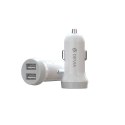 Devia ładowarka samochodowa Smart 2x USB 3,1A biała + kabel USB-C