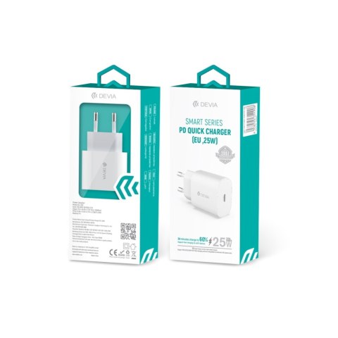 Devia ładowarka sieciowa Smart PD 25W 1x USB-C biała Devia ładowarka sieciowa Smart PD 25W 1x USB-C biała