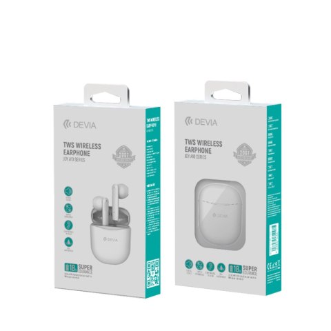 Devia słuchawki Bluetooth TWS Joy A10 białe Devia słuchawki Bluetooth TWS Joy A10 białe