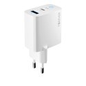 Forever ładowarka sieciowa GaN PD QC TC-06-65AC 1x USB-C 1x USB 65W biała