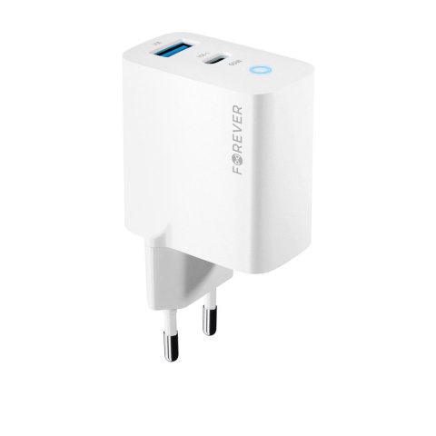 Forever ładowarka sieciowa GaN PD QC TC-06-65AC 1x USB-C 1x USB 65W biała Forever ładowarka sieciowa GaN PD QC TC-06-65AC 1x USB-C 1x USB 65W biała