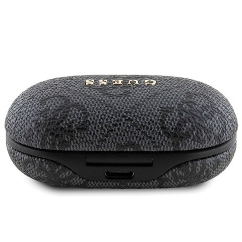 Guess słuchawki Bluetooth GUTWSP4EGK TWS ENC 4G PU METAL LOGO czarne Guess słuchawki Bluetooth GUTWSP4EGK TWS ENC 4G PU METAL LOGO czarne