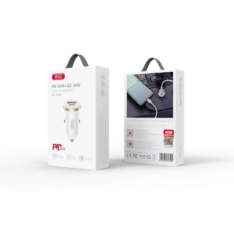 XO ładowarka samochodowa CC56 PD 30W QC 1x USB 1x USB-C biała XO ładowarka samochodowa CC56 PD 30W QC 1x USB 1x USB-C biała