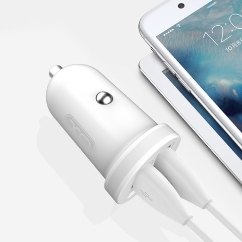 XO ładowarka samochodowa TZ08 2x USB 2,1A biała + kabel microUSB XO ładowarka samochodowa TZ08 2x USB 2,1A biała + kabel microUSB