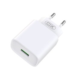 XO ładowarka sieciowa CE02D QC 3.0 18W 1x USB biała + kabel microUSB