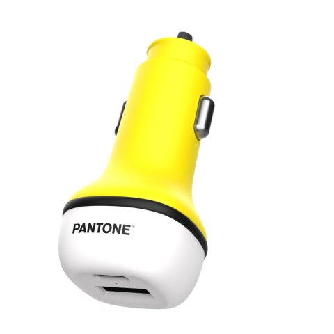 PANTONE ładowarka samochodowa38W PD QC 1x USB 1x USB-C PT-PDDC05 Yellow 102C PANTONE ładowarka samochodowa38W PD QC 1x USB 1x USB-C PT-PDDC05 Yellow 102C