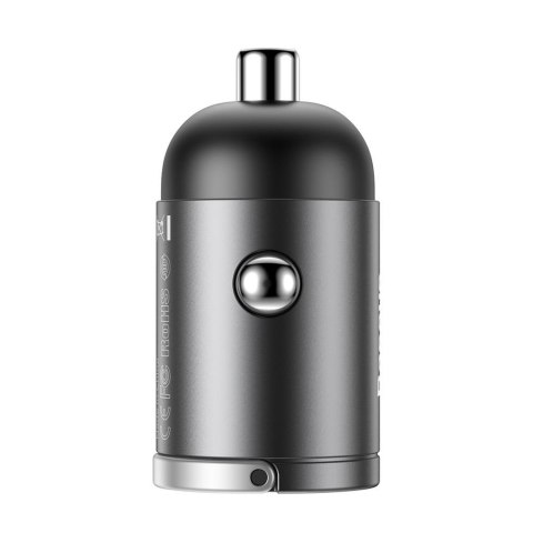 Baseus ładowarka samochodowa Tiny Star Mini PD 30W 1x USB-C szara Baseus ładowarka samochodowa Tiny Star Mini PD 30W 1x USB-C szara