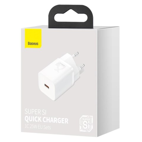 Baseus ładowarka sieciowa Super Si PD 25W 1x USB-C biała Baseus ładowarka sieciowa Super Si PD 25W 1x USB-C biała