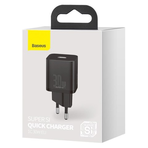 Baseus ładowarka sieciowa Super Si PD 30W 1x USB-C czarna Baseus ładowarka sieciowa Super Si PD 30W 1x USB-C czarna