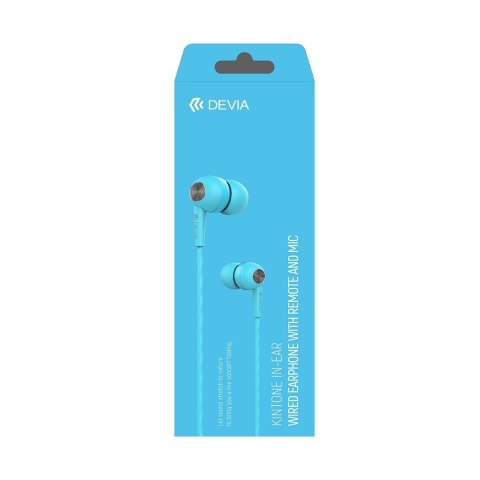 Devia słuchawki przewodowe Kintone jack 3,5mm dokanałowe niebieskie Devia słuchawki przewodowe Kintone jack 3,5mm dokanałowe niebieskie