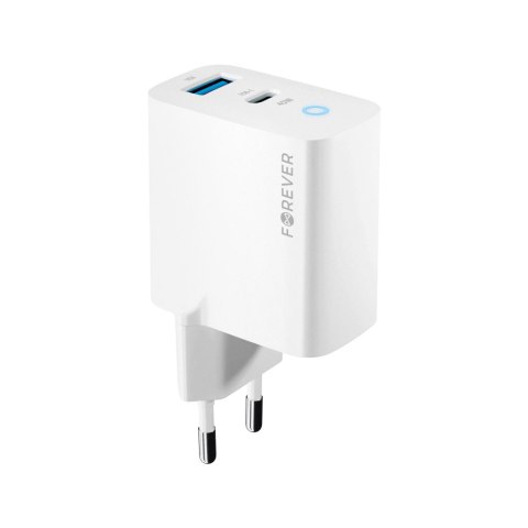 Forever ładowarka sieciowa GaN PD QC TC-06-45AC 1x USB-C 1x USB 45W biała Forever ładowarka sieciowa GaN PD QC TC-06-45AC 1x USB-C 1x USB 45W biała
