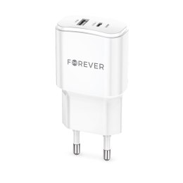 Forever ładowarka sieciowa PD QC TC-01-20AC 1x USB-C 1x USB 20W biała