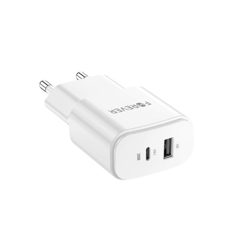 Forever ładowarka sieciowa PD QC TC-01-20AC 1x USB-C 1x USB 20W biała Forever ładowarka sieciowa PD QC TC-01-20AC 1x USB-C 1x USB 20W biała