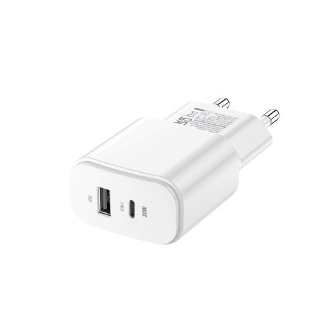 Forever ładowarka sieciowa PD QC TC-01-20AC 1x USB-C 1x USB 20W biała Forever ładowarka sieciowa PD QC TC-01-20AC 1x USB-C 1x USB 20W biała