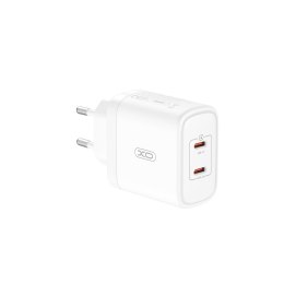 XO ładowarka sieciowa CE08 PD 50W 2x USB-C biała + kabel USB-C - Lightning