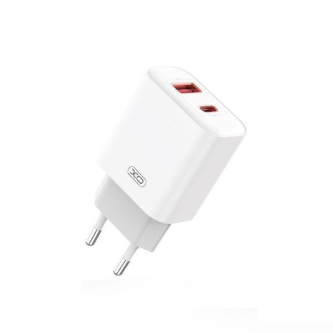 XO ładowarka sieciowa CE12 PD QC 3.0 20W 1x USB 1x USB-C biała + kabel USB-C - USB-C XO ładowarka sieciowa CE12 PD QC 3.0 20W 1x USB 1x USB-C biała + kabel USB-C - USB-C