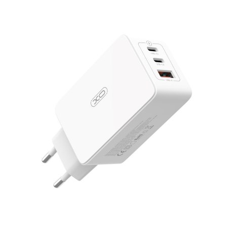 XO ładowarka sieciowa CE13 PD QC 3.0 65W 1x USB 2x USB-C biała + kabel USB-C - USB-C XO ładowarka sieciowa CE13 PD QC 3.0 65W 1x USB 2x USB-C biała + kabel USB-C - USB-C